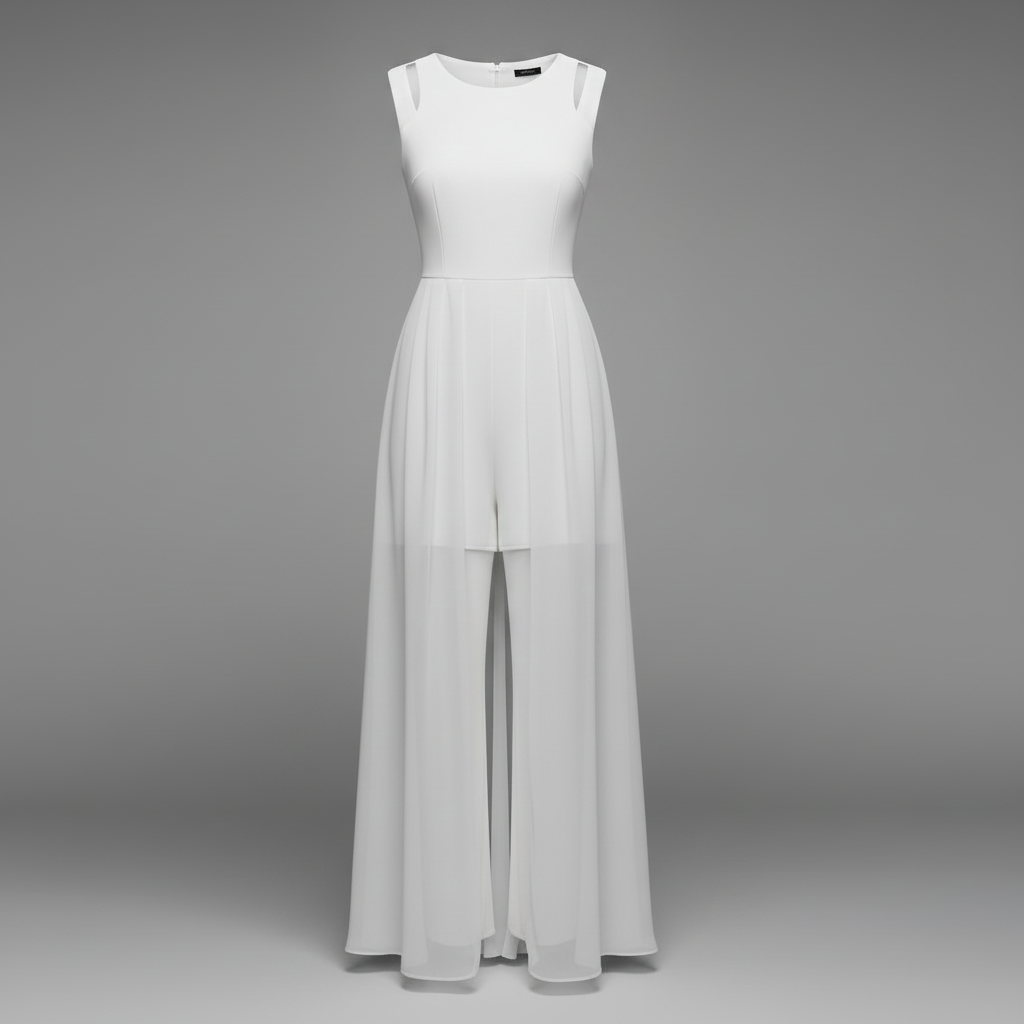 White Sleeveless Wide Leg Jumpsuit | Women's Summer Fashion