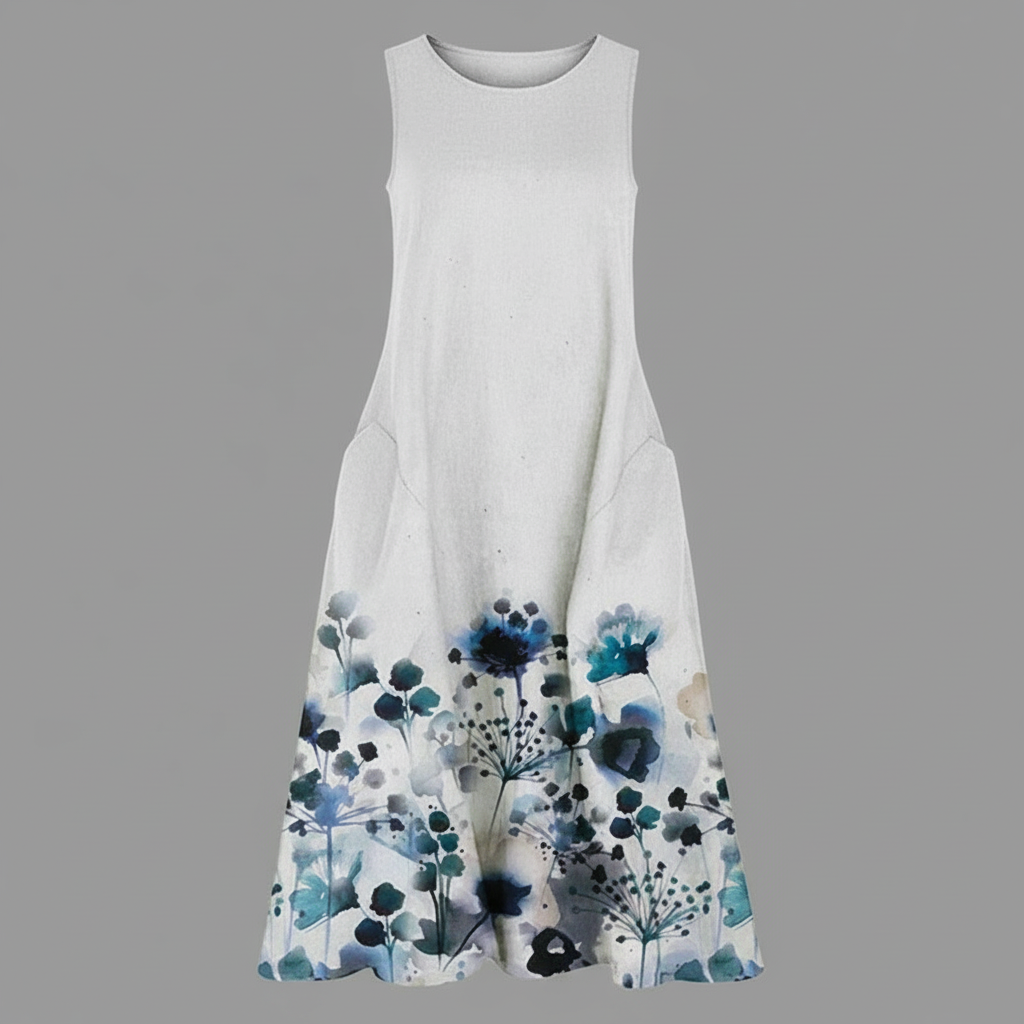 Floral A-Line Midi Dress | Women's Summer Dress