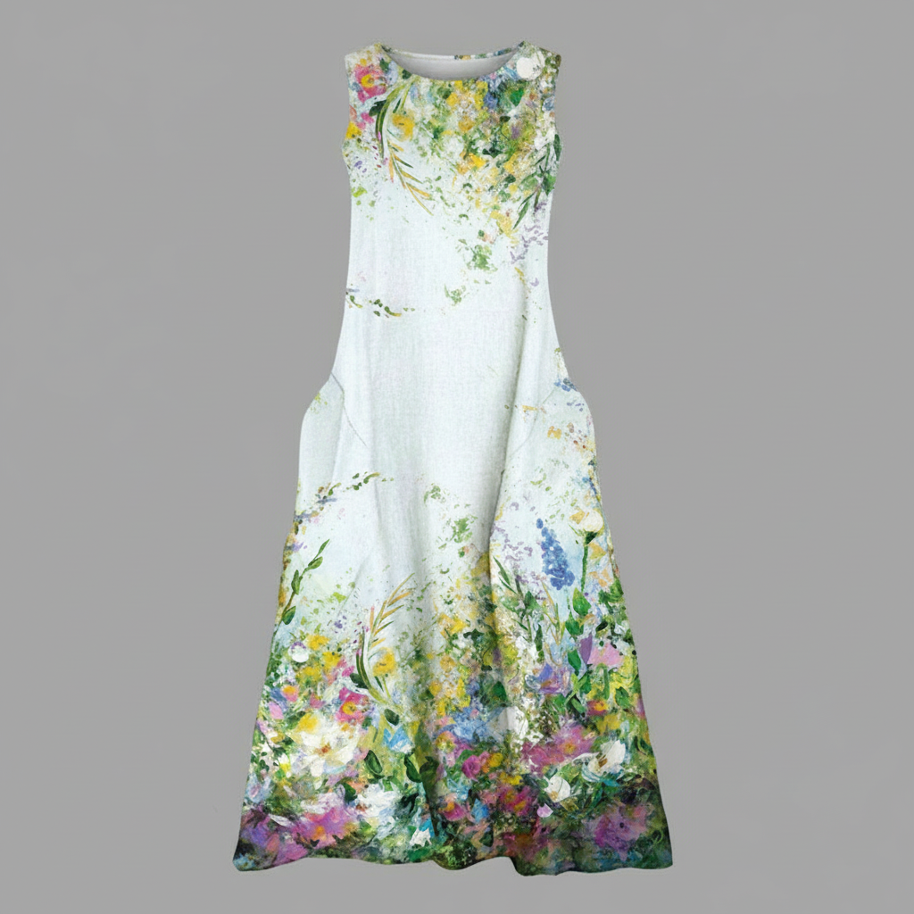 Floral A-Line Midi Dress | Women's Summer Dress