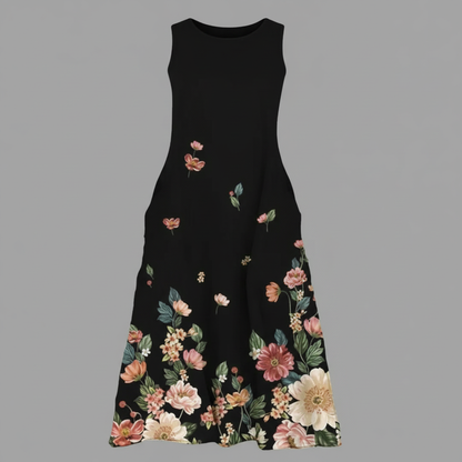 Floral A-Line Midi Dress | Women's Summer Dress