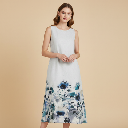 Floral A-Line Midi Dress | Women's Summer Dress