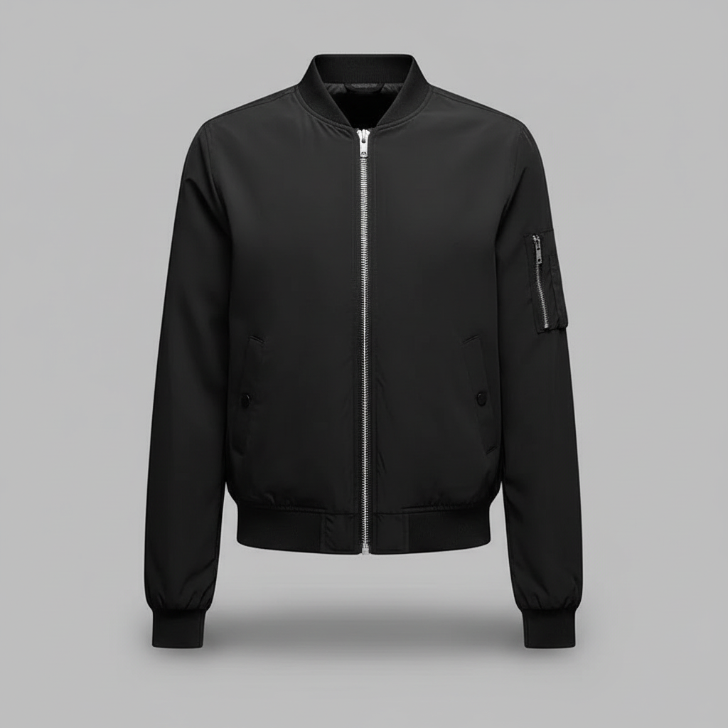 Women's Short Bomber Jacket | Stylish Zippered Outerwear