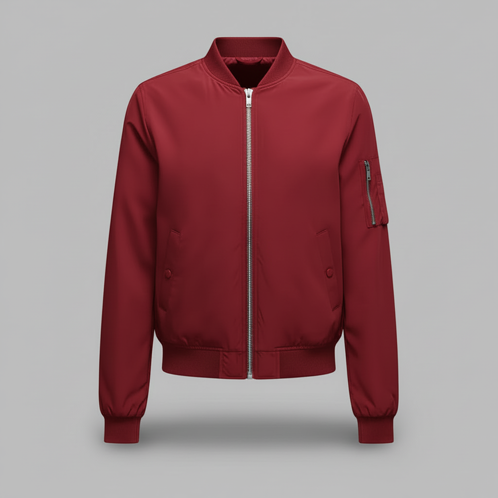 Women's Short Bomber Jacket | Stylish Zippered Outerwear