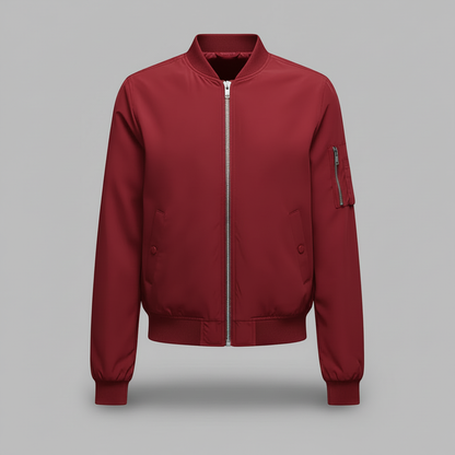 Women's Short Bomber Jacket | Stylish Zippered Outerwear