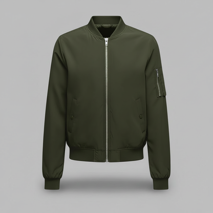 Women's Short Bomber Jacket | Stylish Zippered Outerwear