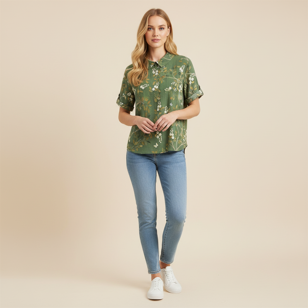 Vintage Floral Blouse | Women's Blouse for Summer