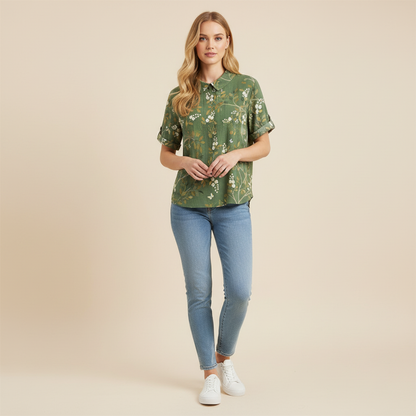 Vintage Floral Blouse | Women's Blouse for Summer