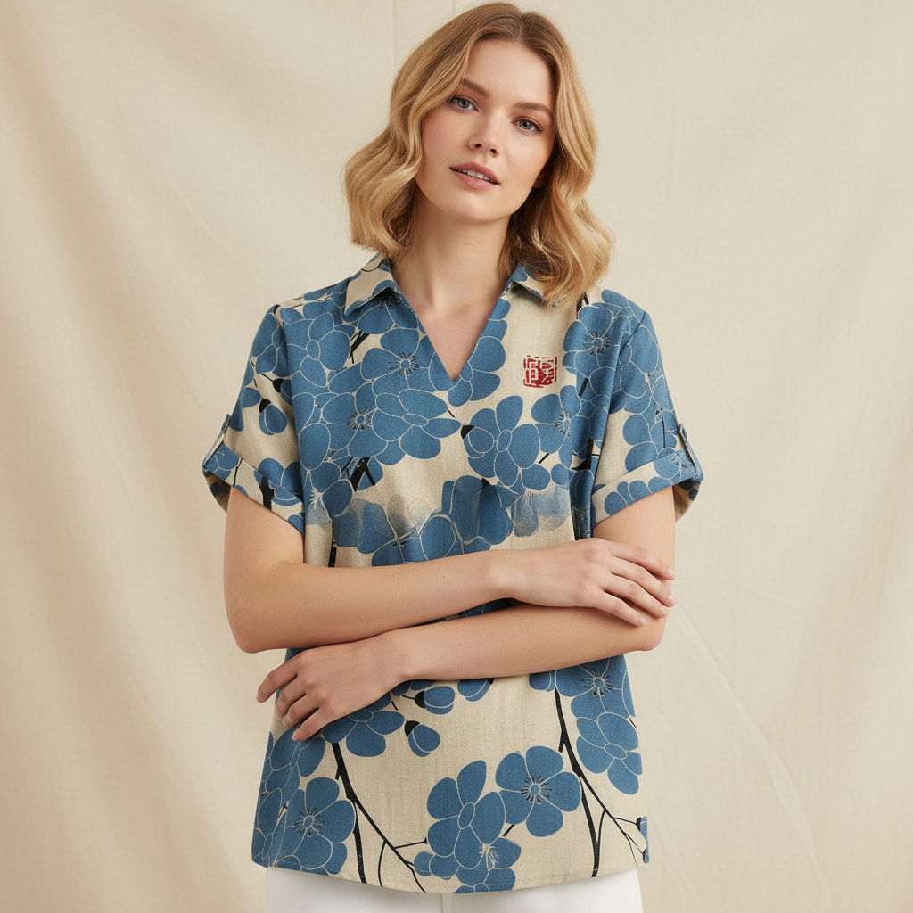 Vintage Floral Blouse | Women's Blouse for Summer