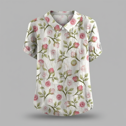 Vintage Floral Blouse | Women's Blouse for Summer