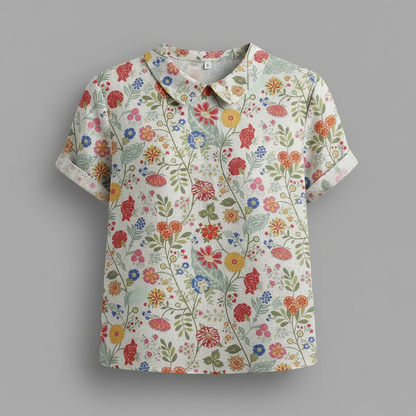 Vintage Floral Blouse | Women's Blouse for Summer