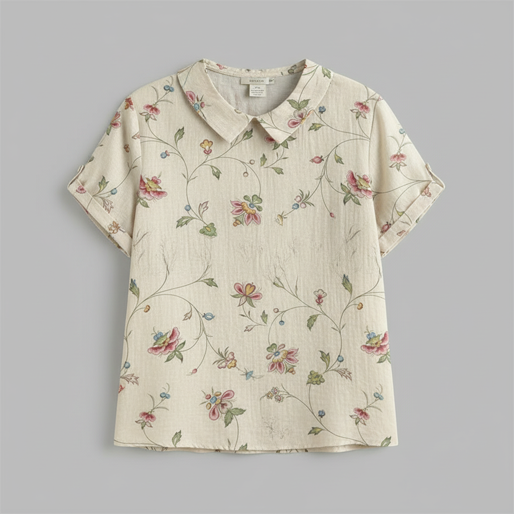 Vintage Floral Blouse | Women's Blouse for Summer