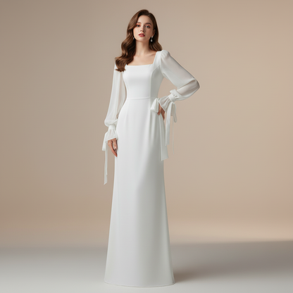 Elegant Long Sleeve Maxi Dress | Wedding Guest Attire