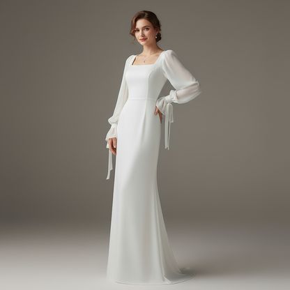 Elegant Long Sleeve Maxi Dress | Wedding Guest Attire