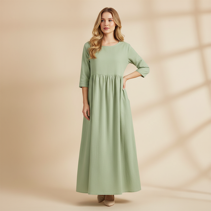 Loose Fit Summer Dress | Women's Midi Dress with Pockets