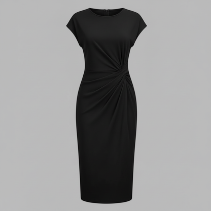 Women's Midi Formal Dress | Short Sleeve Elegance