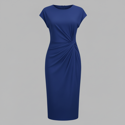 Women's Midi Formal Dress | Short Sleeve Elegance