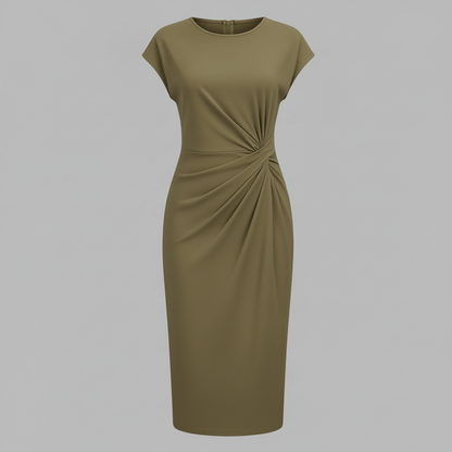 Women's Midi Formal Dress | Short Sleeve Elegance