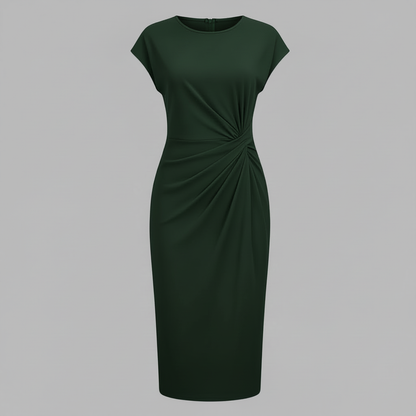 Women's Midi Formal Dress | Short Sleeve Elegance