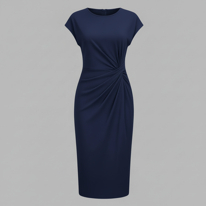 Women's Midi Formal Dress | Short Sleeve Elegance