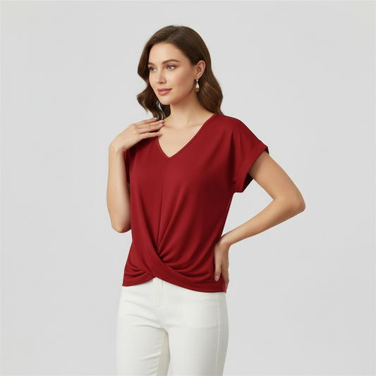 Flattering V-Neck Women's Top | Casual Blouses for Women