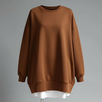Women's Oversized Crew Neck Sweatshirt | Casual Long Sleeve Top